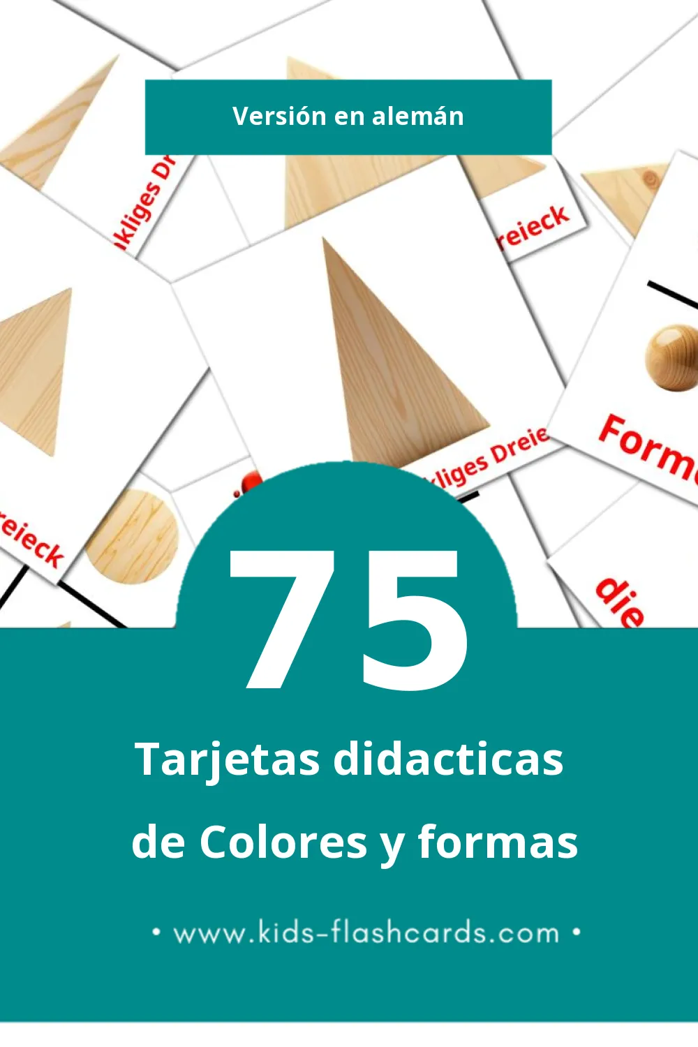 Tarjetas visuales de Farben und Formen para niños pequeños (75 tarjetas en Alemán)