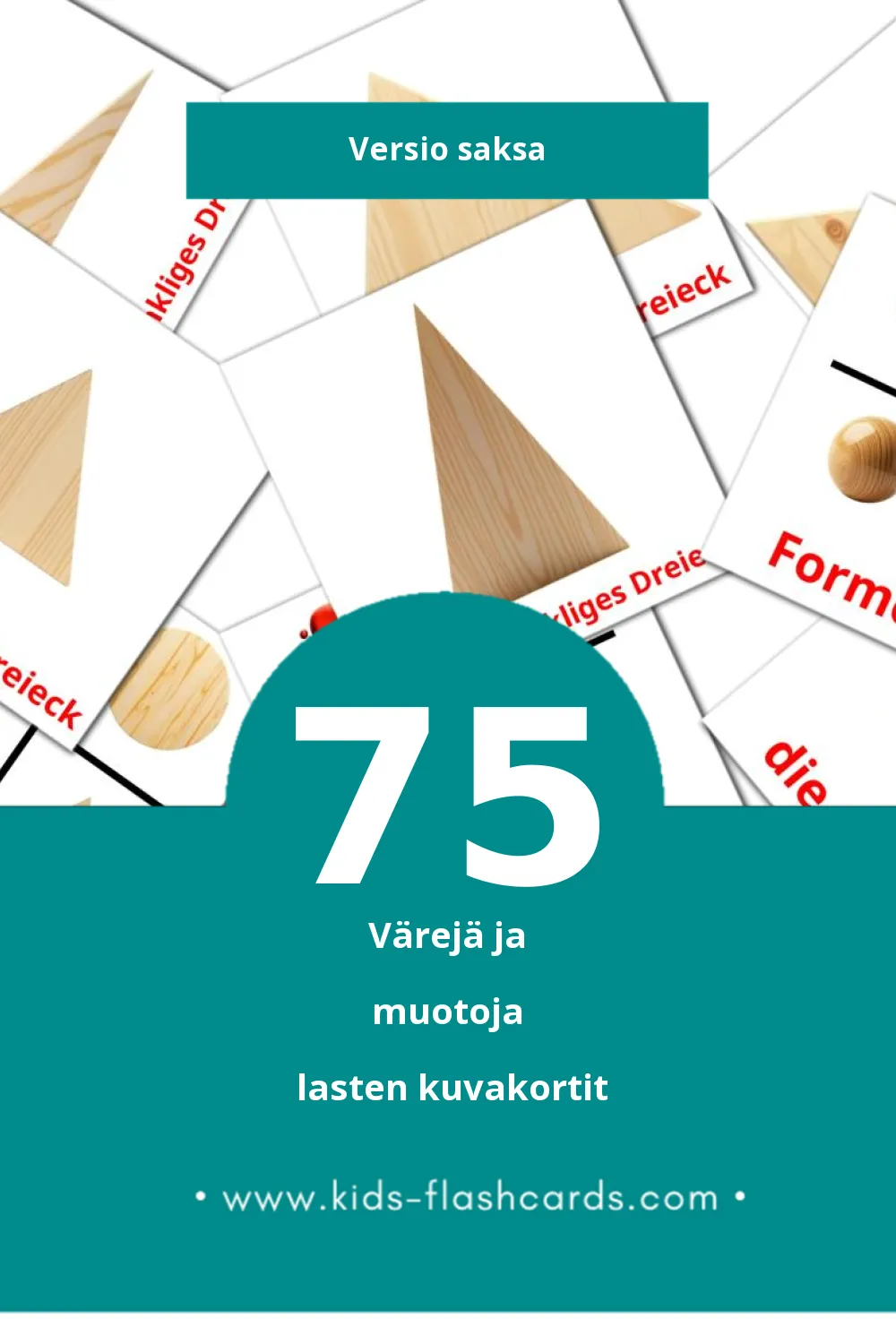 Farben und Formen lasten kuvakortit pikkulapsille (75 korttia Saksaksi)