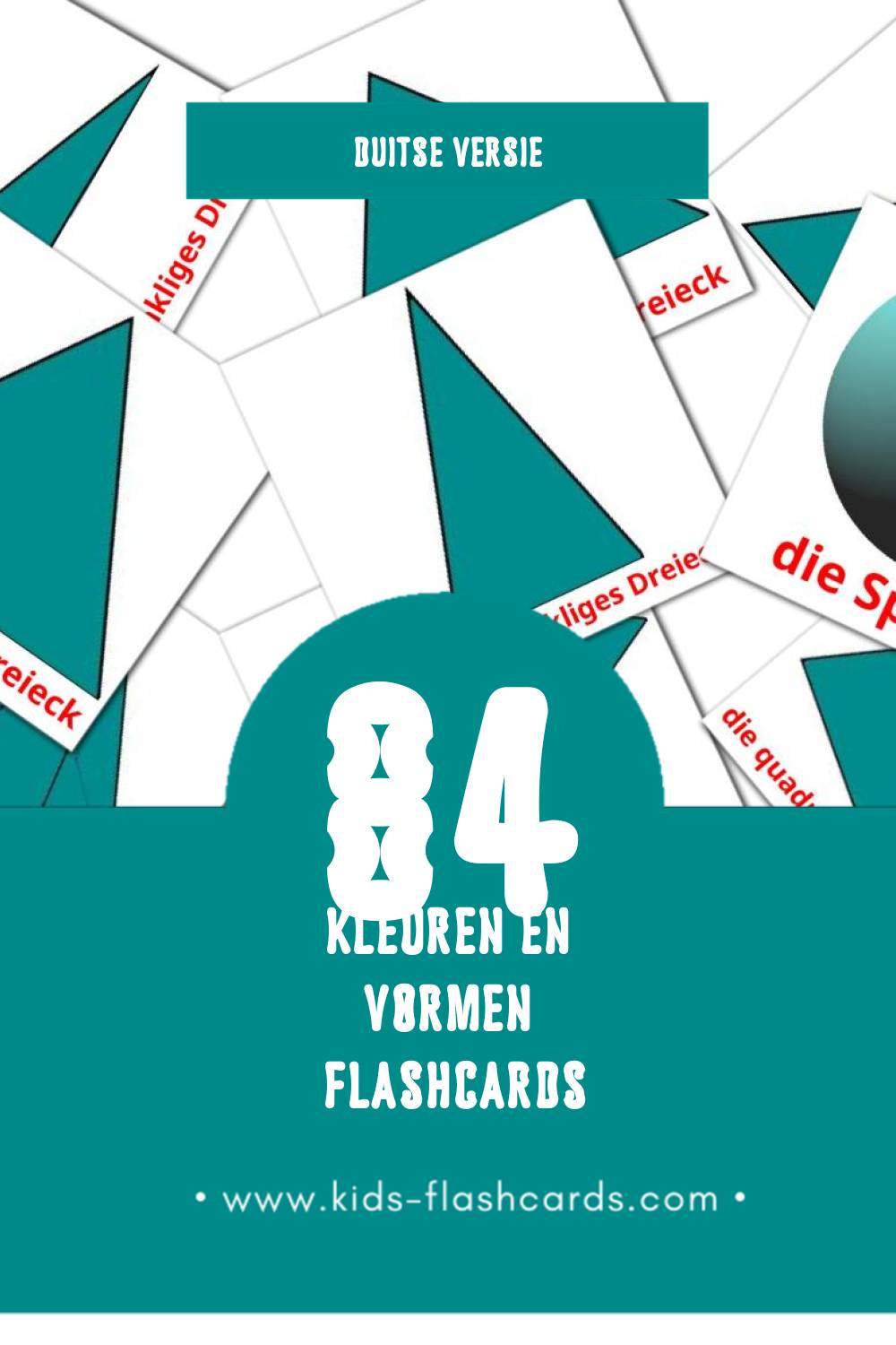 Visuele Farben und Formen Flashcards voor Kleuters (84 kaarten in het Duits)