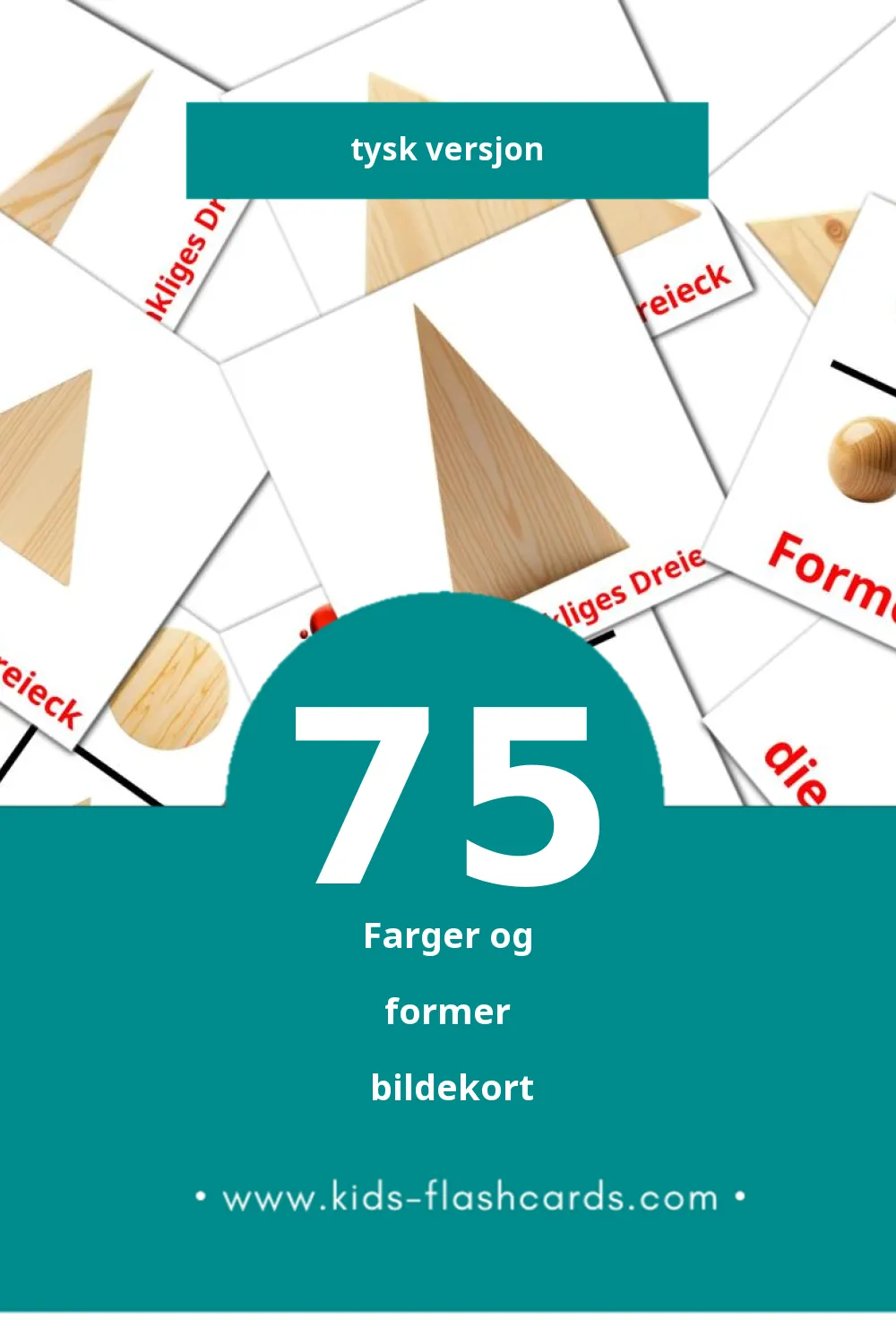 Visuelle Farben und Formen bildekort for småbarn (75 kort på Tysk)