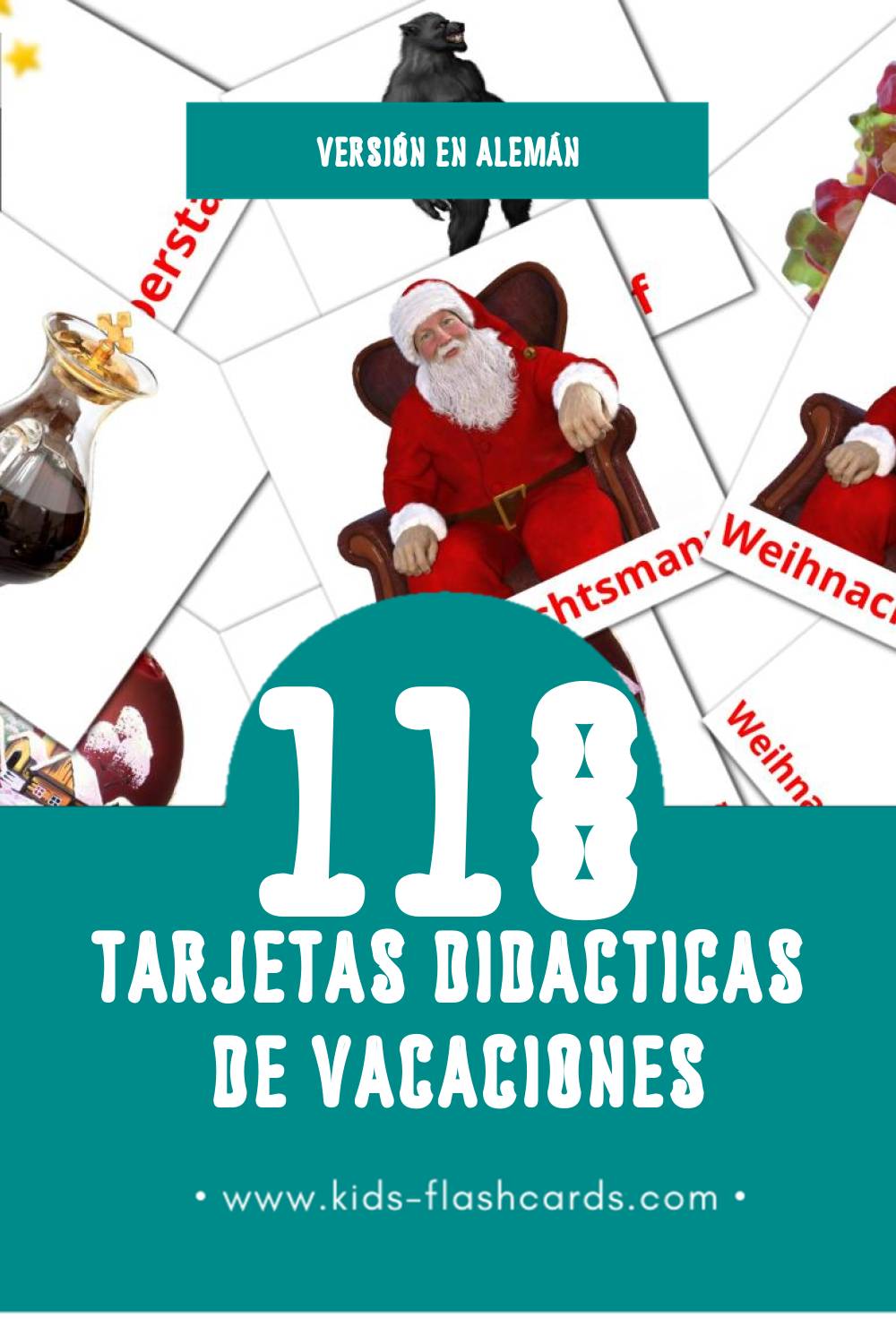 Tarjetas visuales de Feiertage para niños pequeños (118 tarjetas en Alemán)