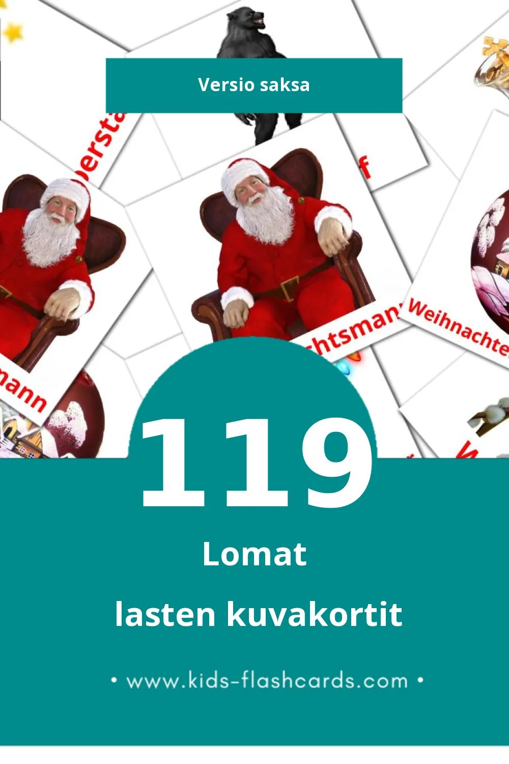Feiertage lasten kuvakortit pikkulapsille (119 korttia Saksaksi)