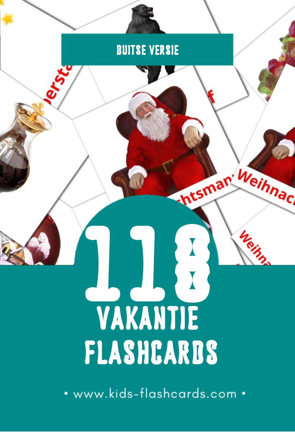Visuele Feiertage Flashcards voor Kleuters (118 kaarten in het Duits)