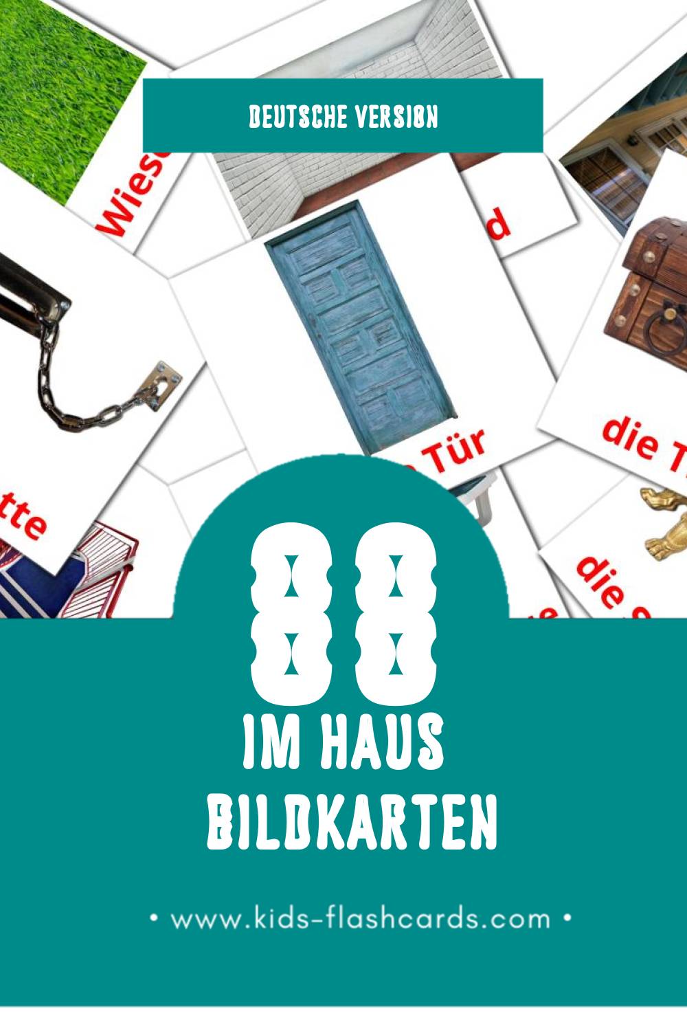 Visual Im Haus Flashcards für Kleinkinder (91 Karten in Deutsch)
