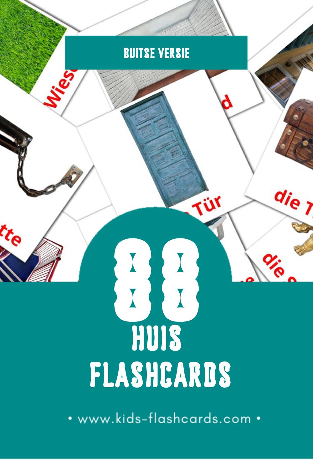 Visuele Im Haus Flashcards voor Kleuters (88 kaarten in het Duits)