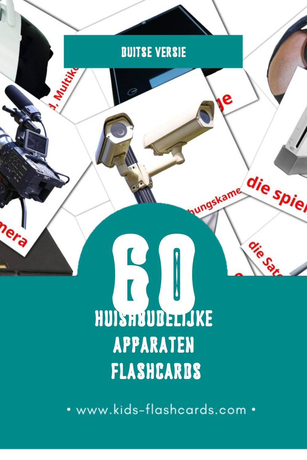 Visuele Haushaltsgeräte Flashcards voor Kleuters (60 kaarten in het Duits)