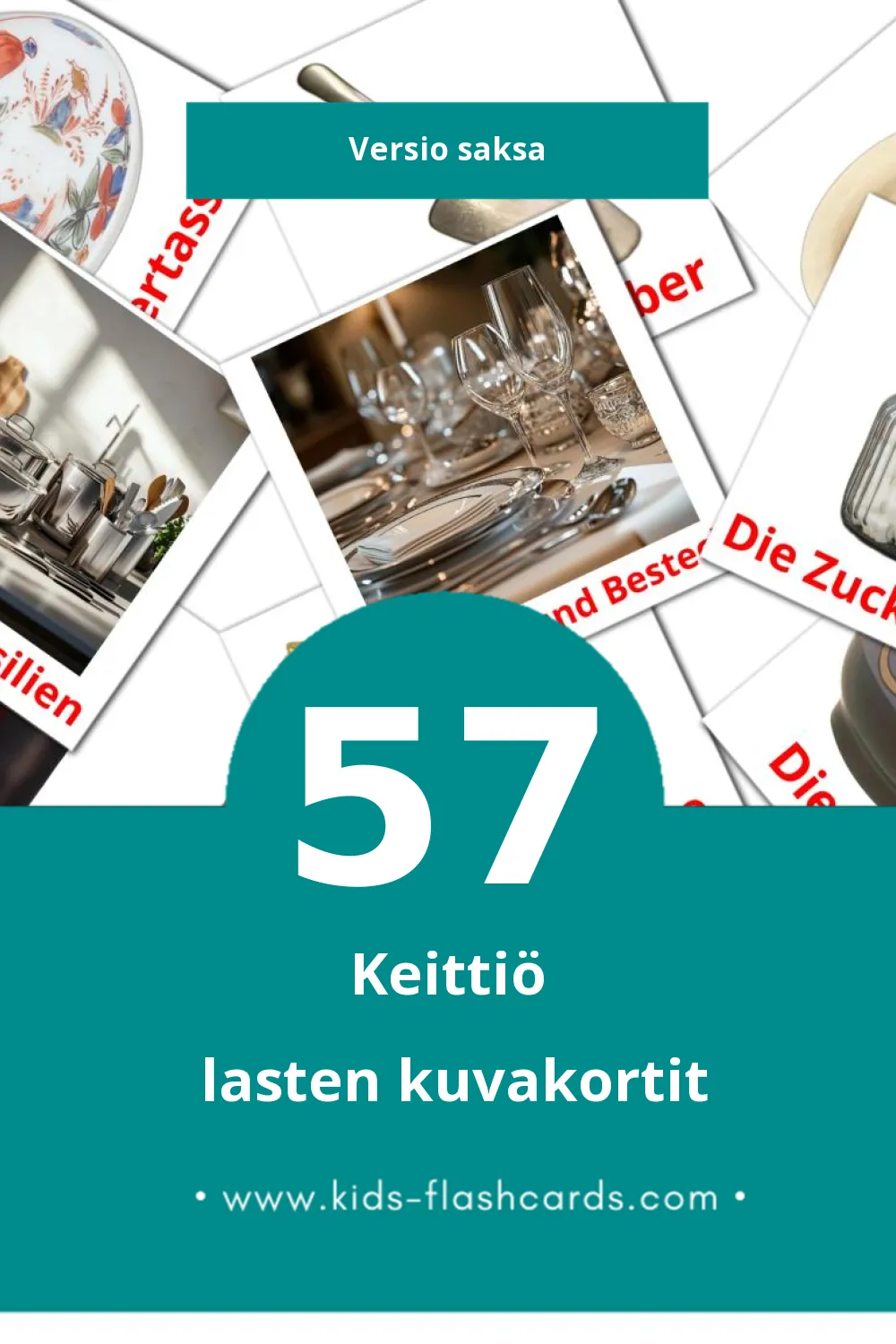 In Der Küche lasten kuvakortit pikkulapsille (57 korttia Saksaksi)