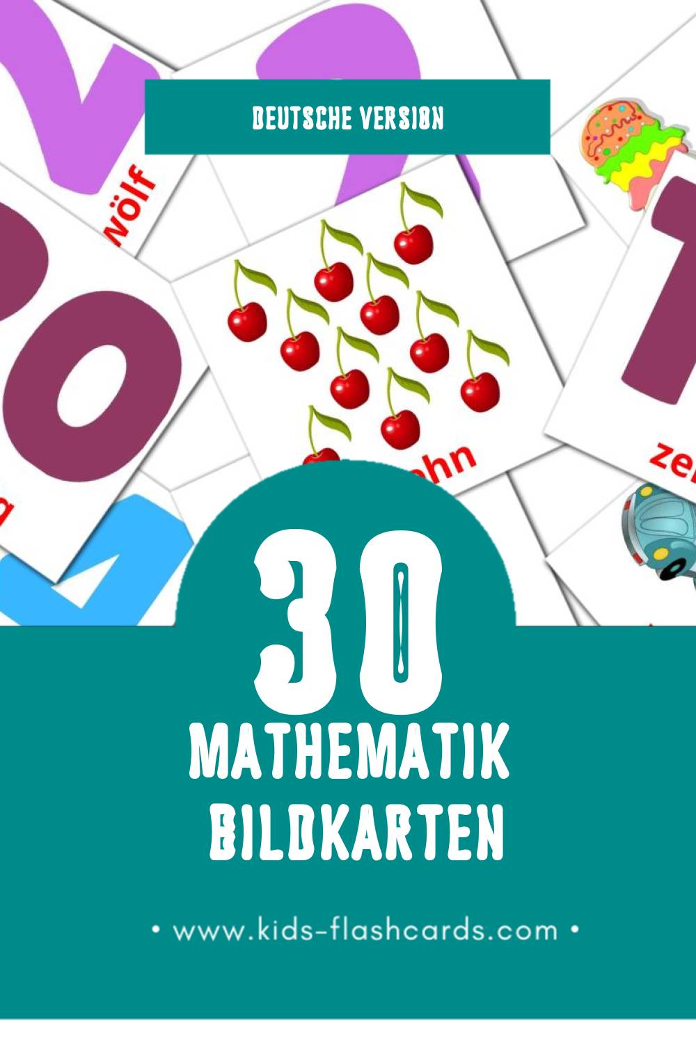 Visual Mathematik Flashcards für Kleinkinder (30 Karten in Deutsch)
