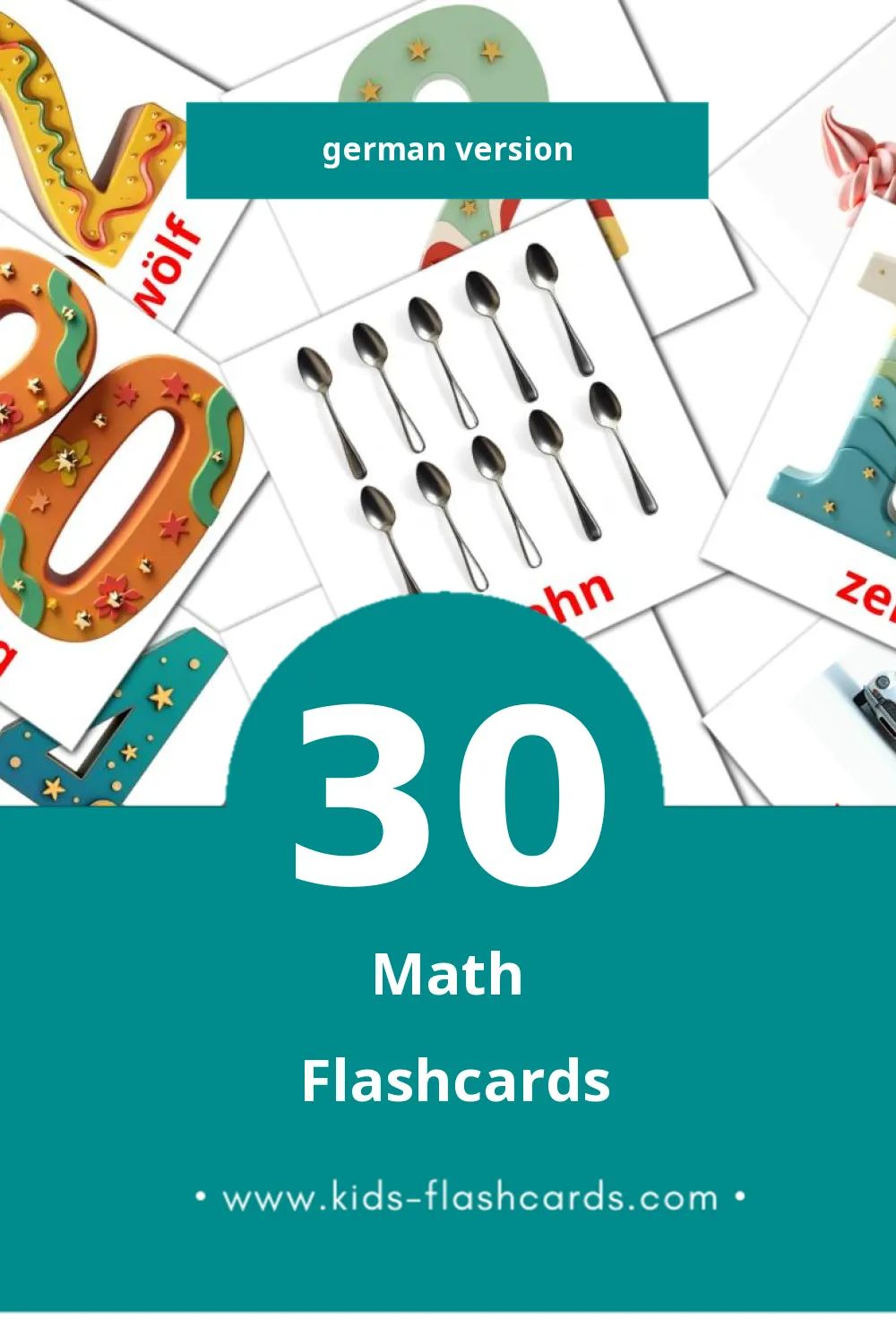 Visual Mathematik Flashcards for Toddlers (30 cards in German)