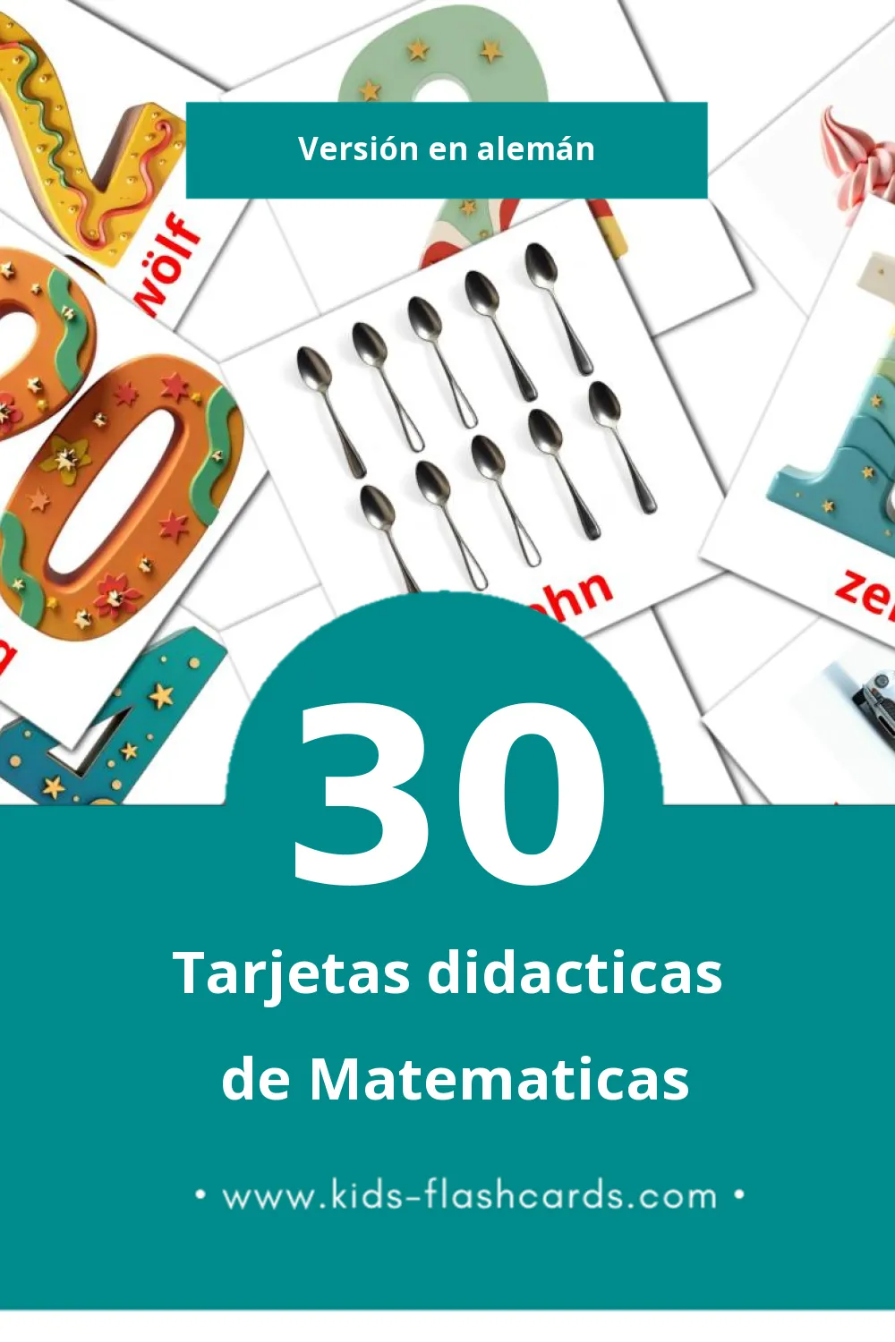 Tarjetas visuales de Mathematik para niños pequeños (30 tarjetas en Alemán)