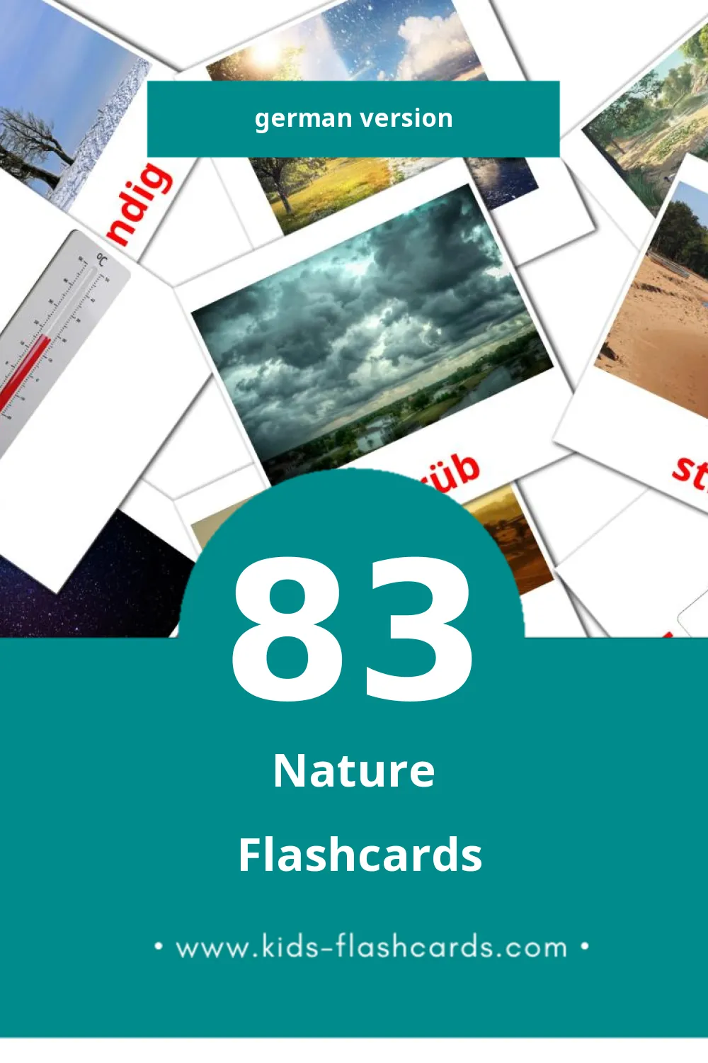 Visual Natur Flashcards for Toddlers (83 cards in German)