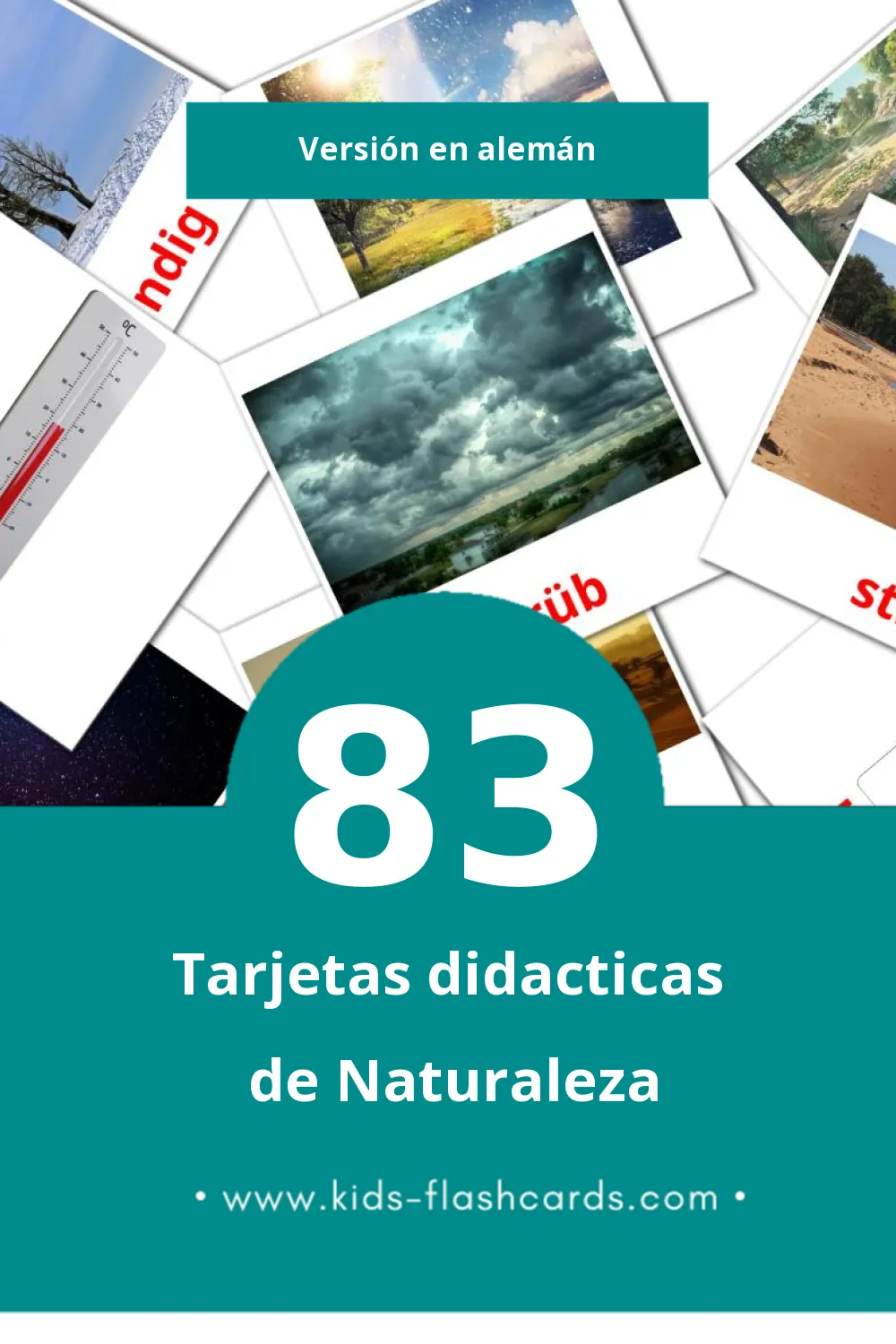 Tarjetas visuales de Natur para niños pequeños (83 tarjetas en Alemán)