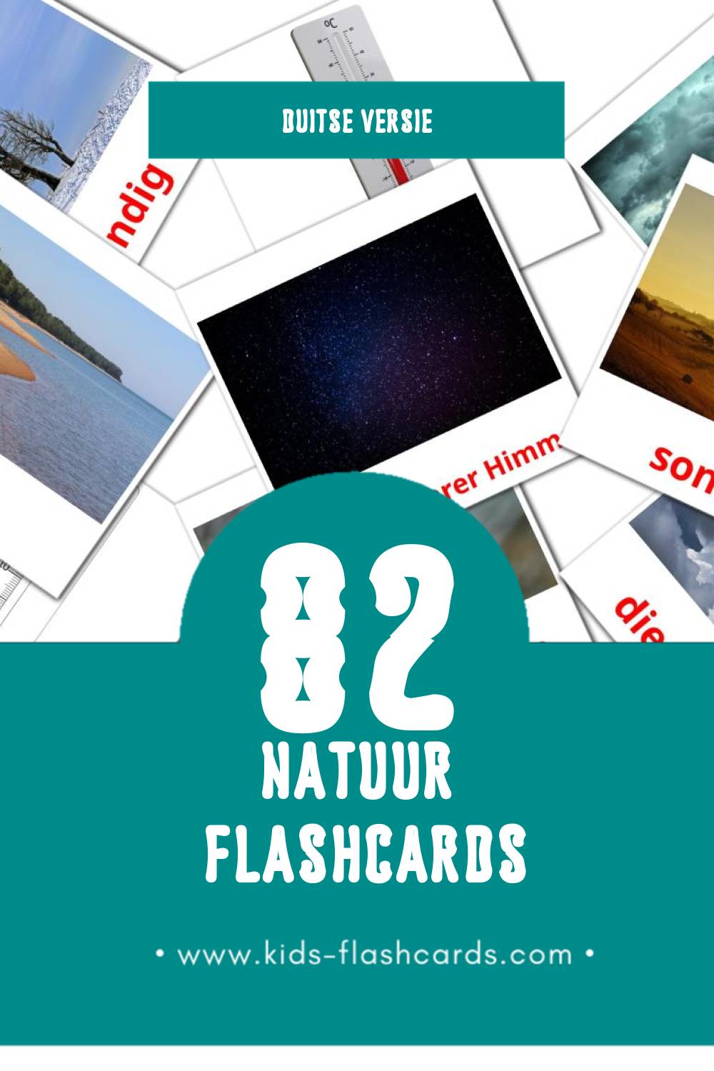 Visuele Natur Flashcards voor Kleuters (82 kaarten in het Duits)