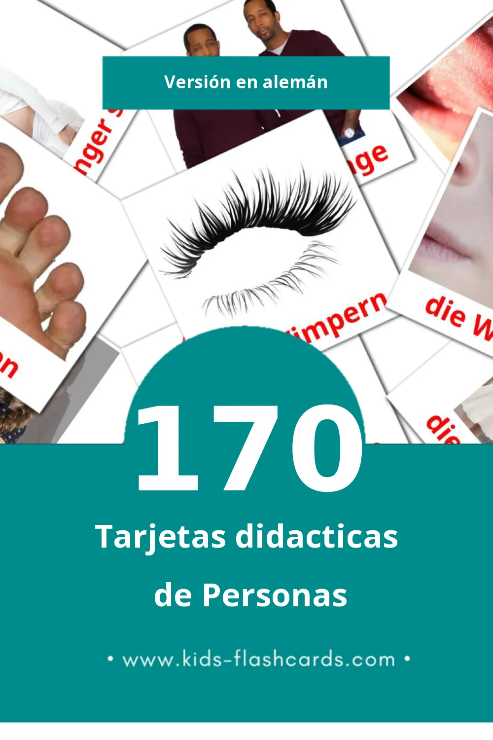 Tarjetas visuales de Menschen para niños pequeños (170 tarjetas en Alemán)