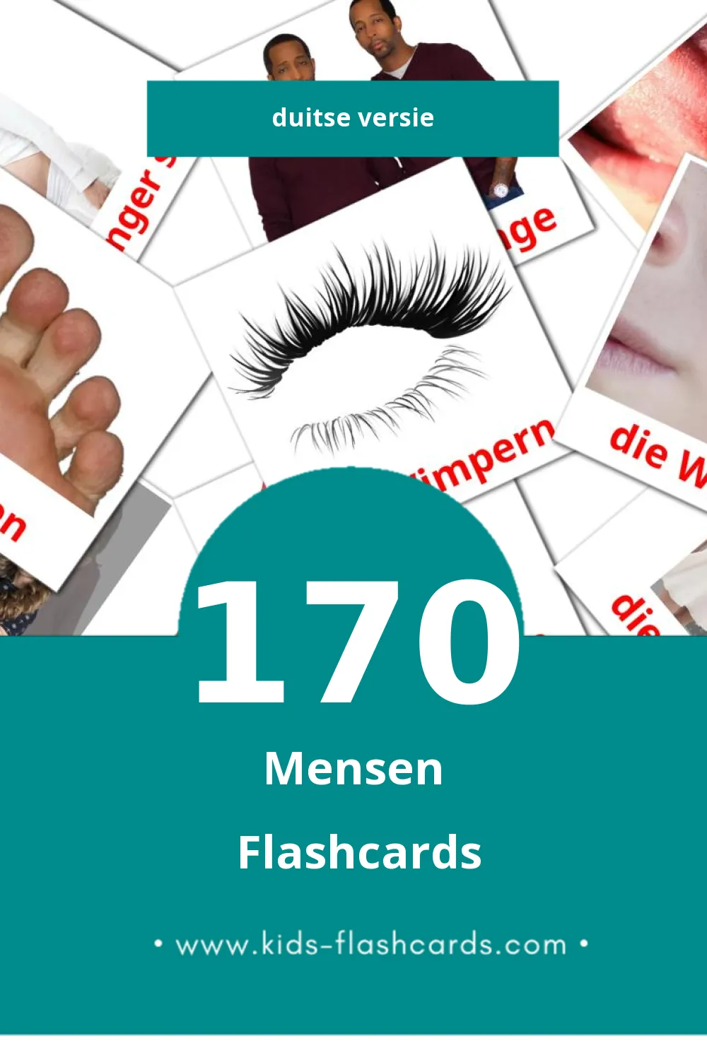 Visuele Menschen Flashcards voor Kleuters (170 kaarten in het Duits)