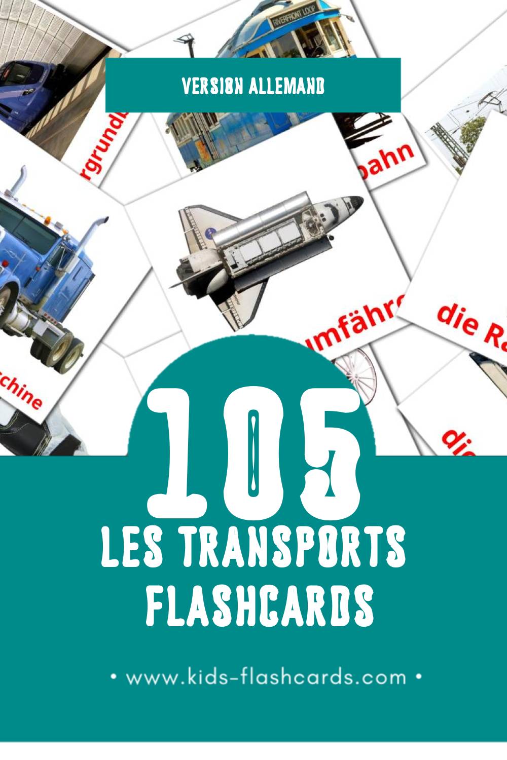 Flashcards Visual Transportmittel pour les tout-petits (108 cartes en Allemand)