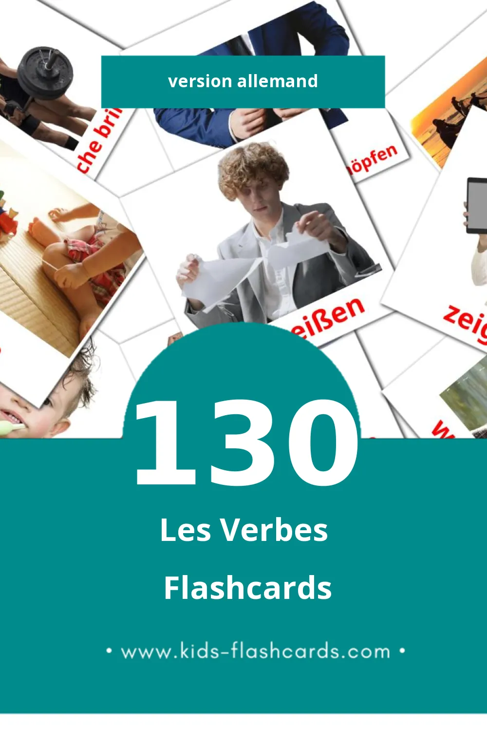 Flashcards Visual Verben pour les tout-petits (130 cartes en Allemand)