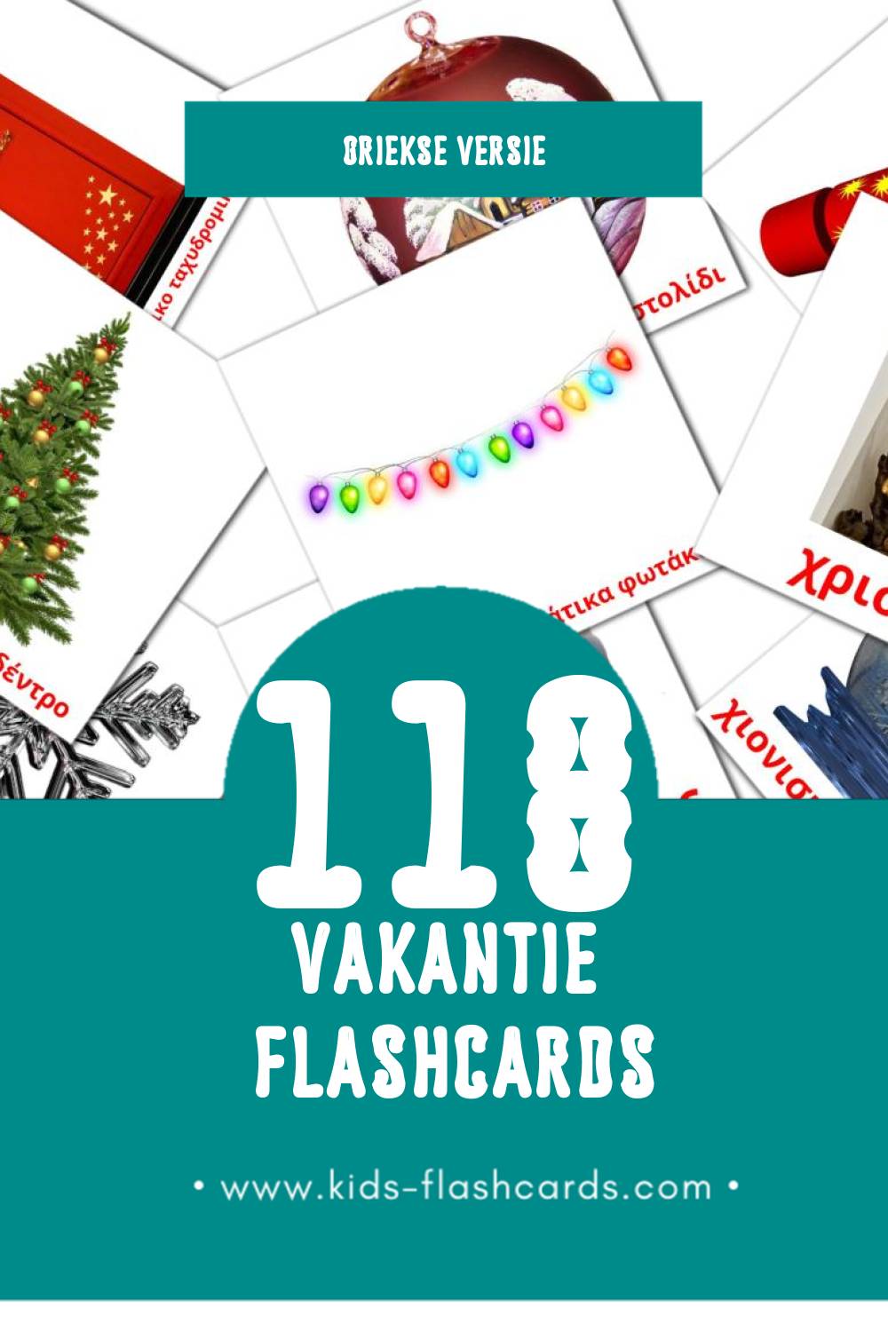 Visuele Διακοπές  Flashcards voor Kleuters (118 kaarten in het Grieks)