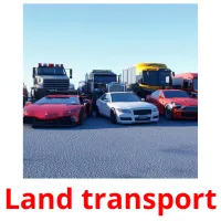 Land transport flashcards illustrate