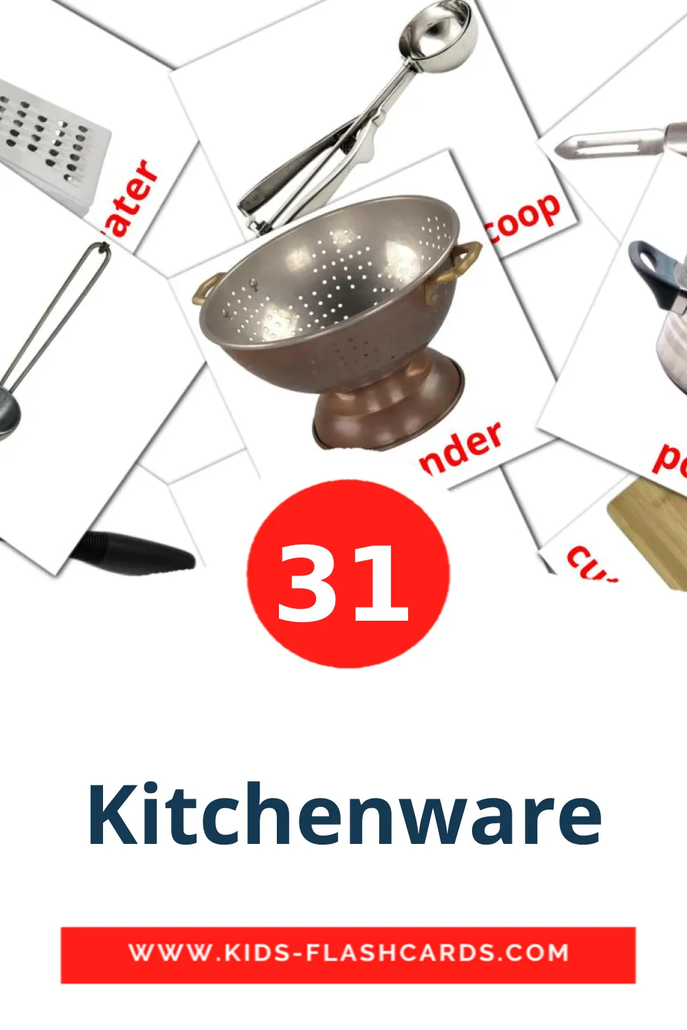 Kitchenware на английском для Детского Сада (31 карточка)