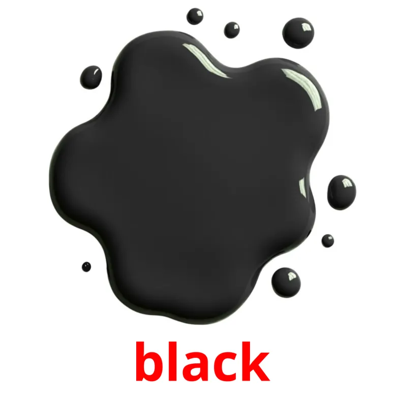 black picture flashcards