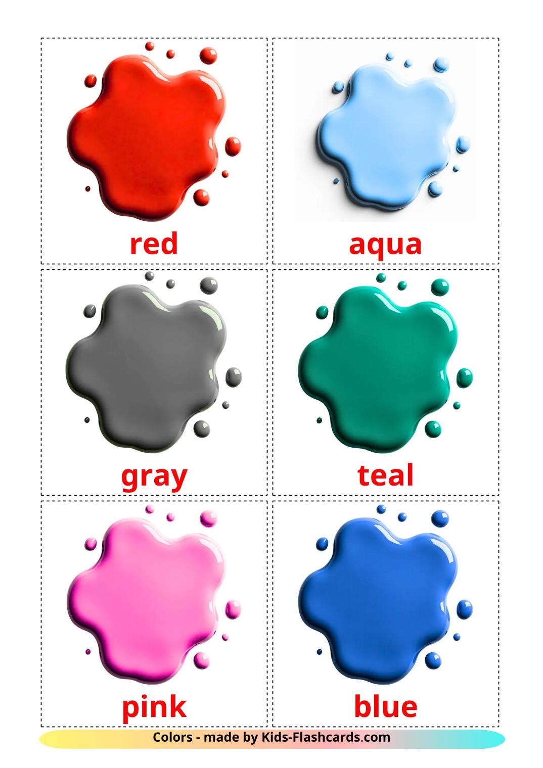 Colors - 21 Free Printable english Flashcards 