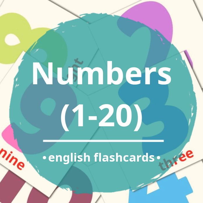 20 numbers 1 20 flashcards in pdf english pictures