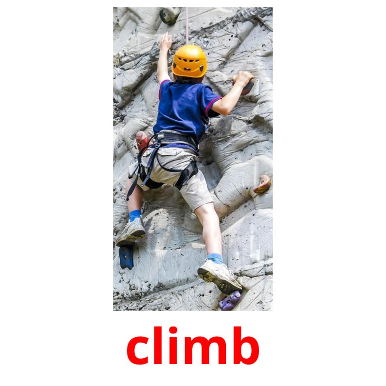 climb picture flashcards