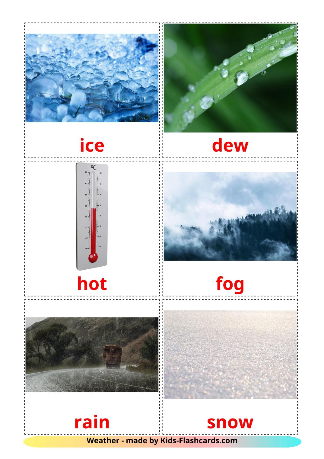 Weather - 31 Free Printable english Flashcards 