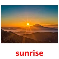 sunrise picture flashcards