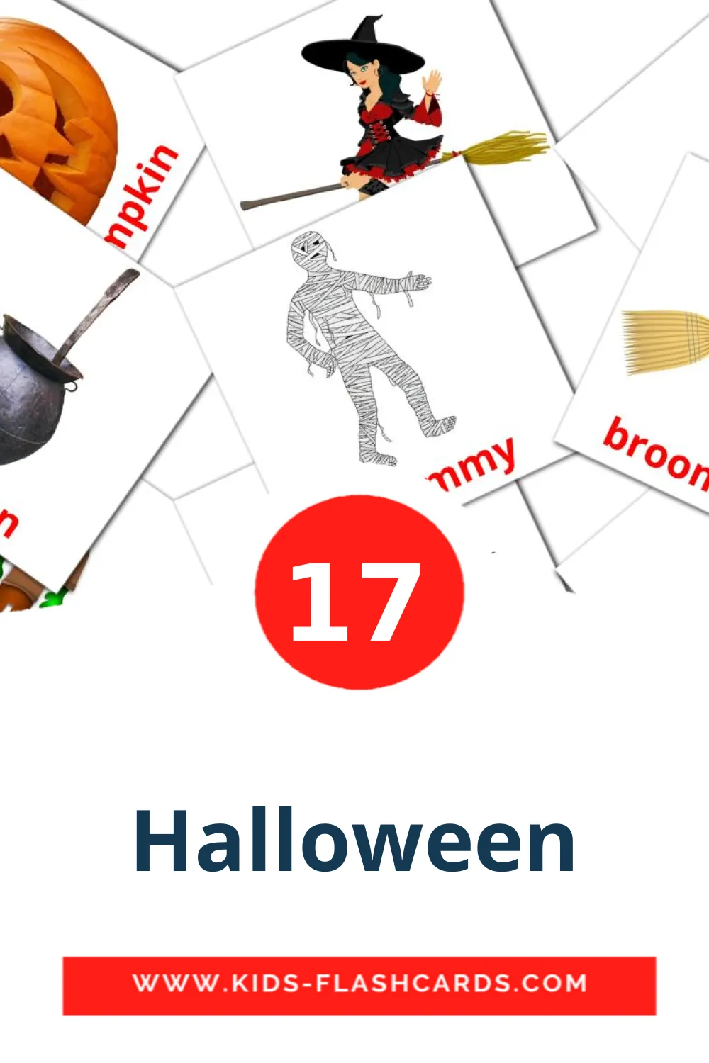 17 Halloween Bildkarten für den Kindergarten auf Englisch