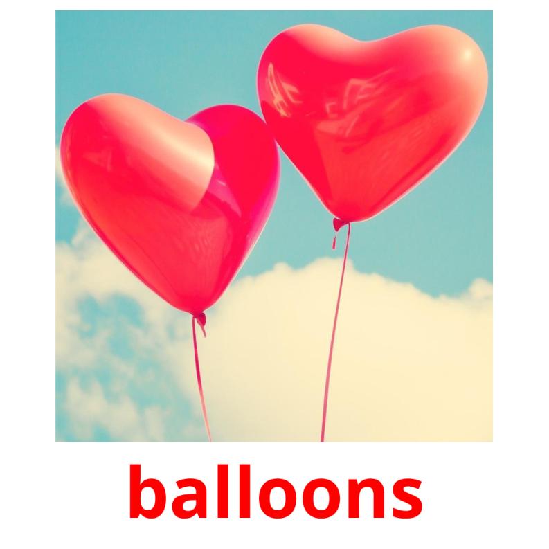 balloons picture flashcards