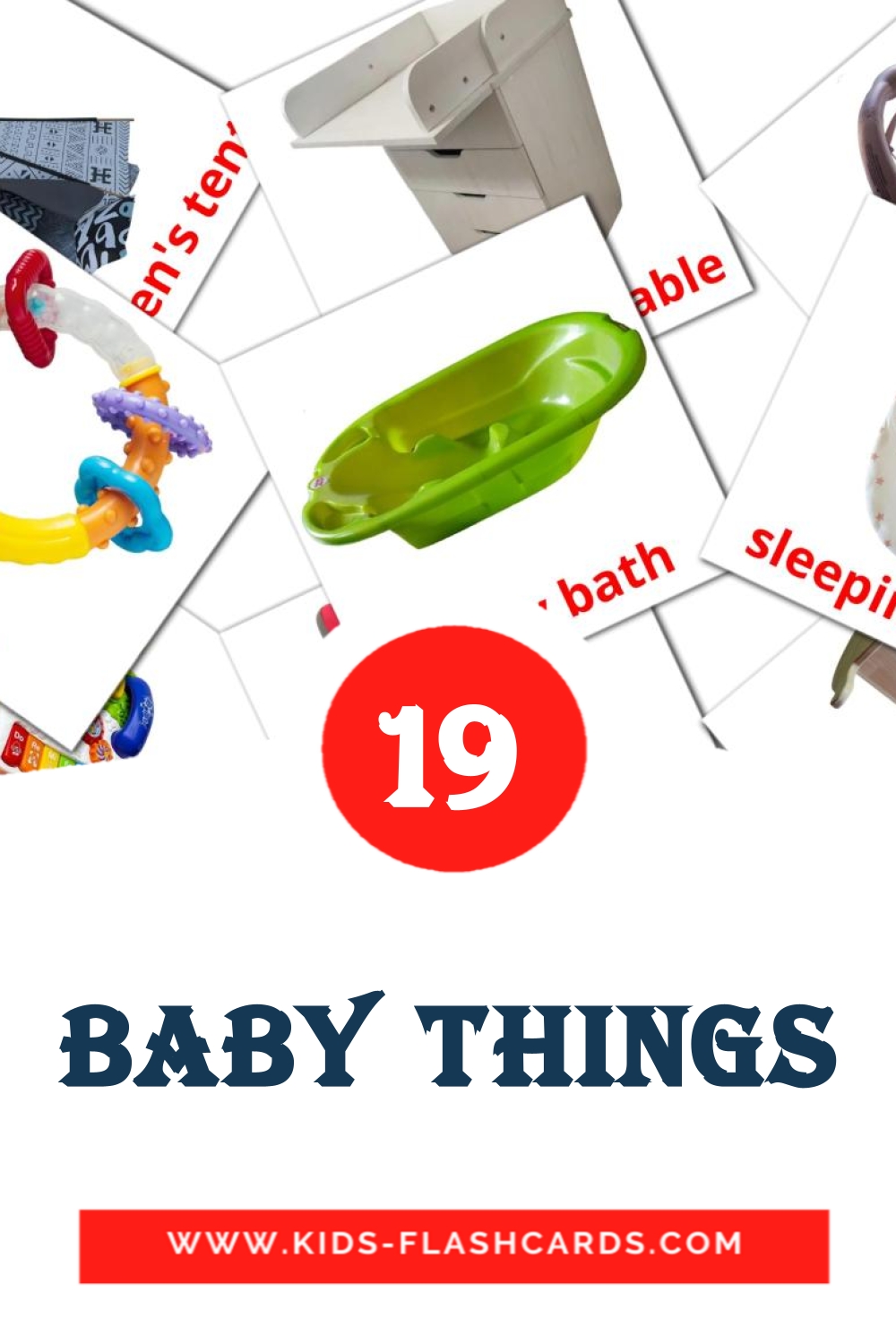 20 Baby things Picture Cards for Kindergarden in english