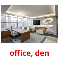 office, den cartões com imagens