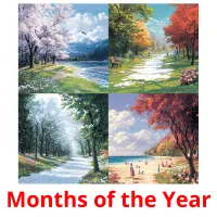 Months of the Year flashcards illustrate