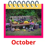 October flashcards illustrate