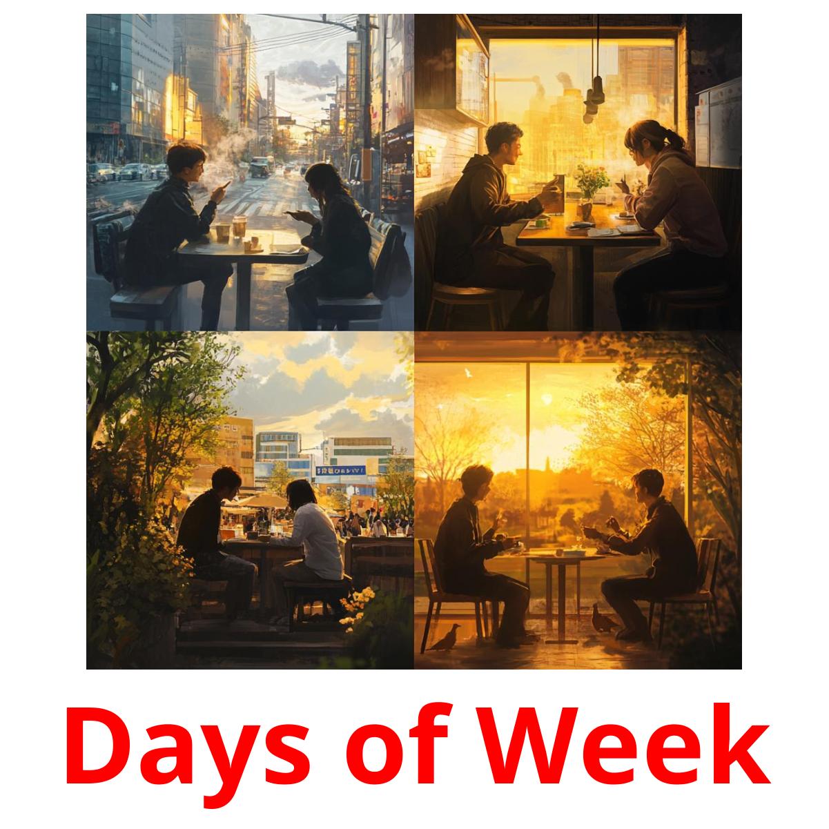 Days of Week picture flashcards