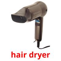 hair dryer flashcards illustrate