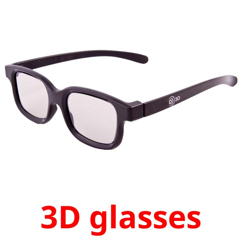 3D glasses picture flashcards