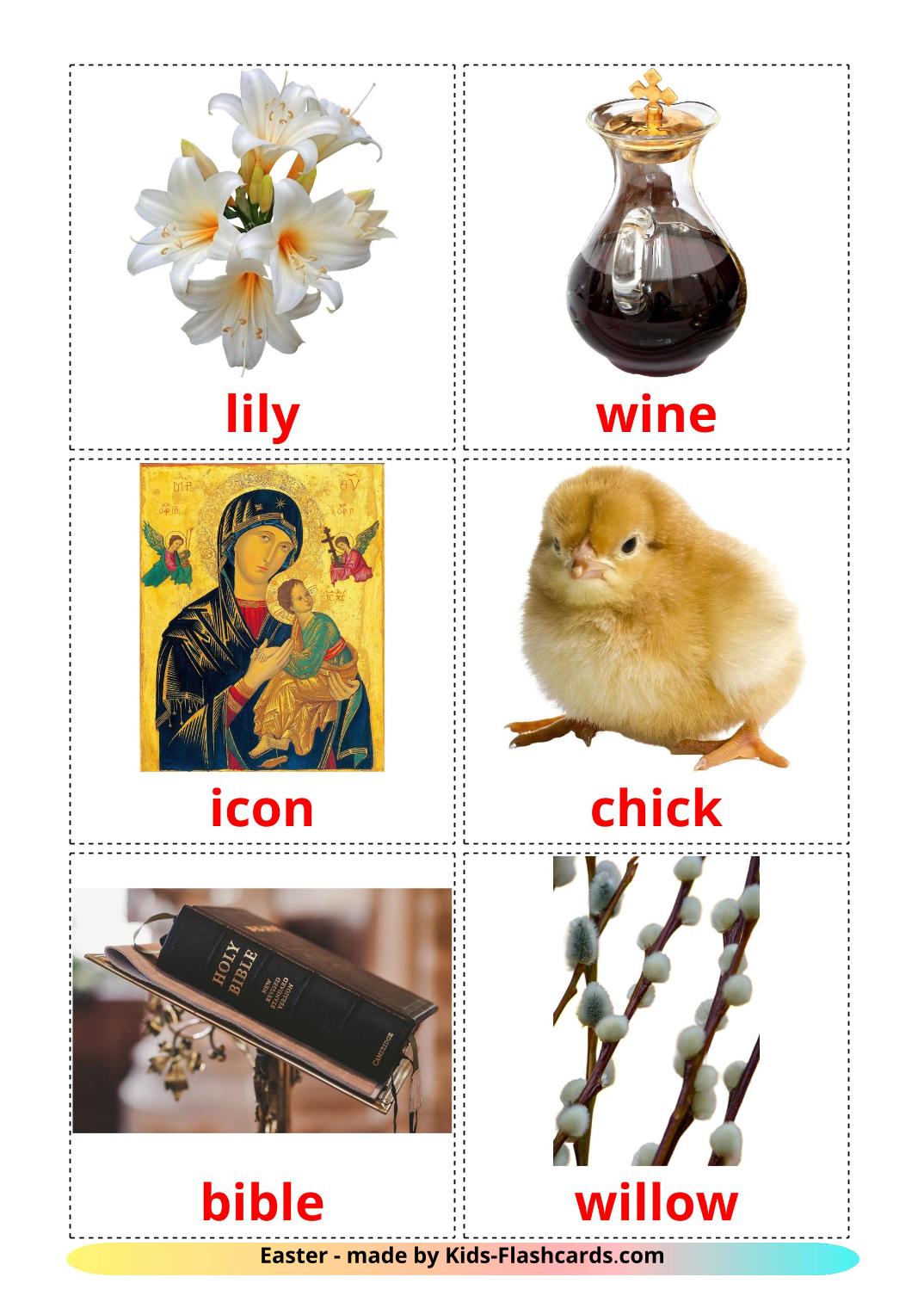Easter - 31 Free Printable english Flashcards 