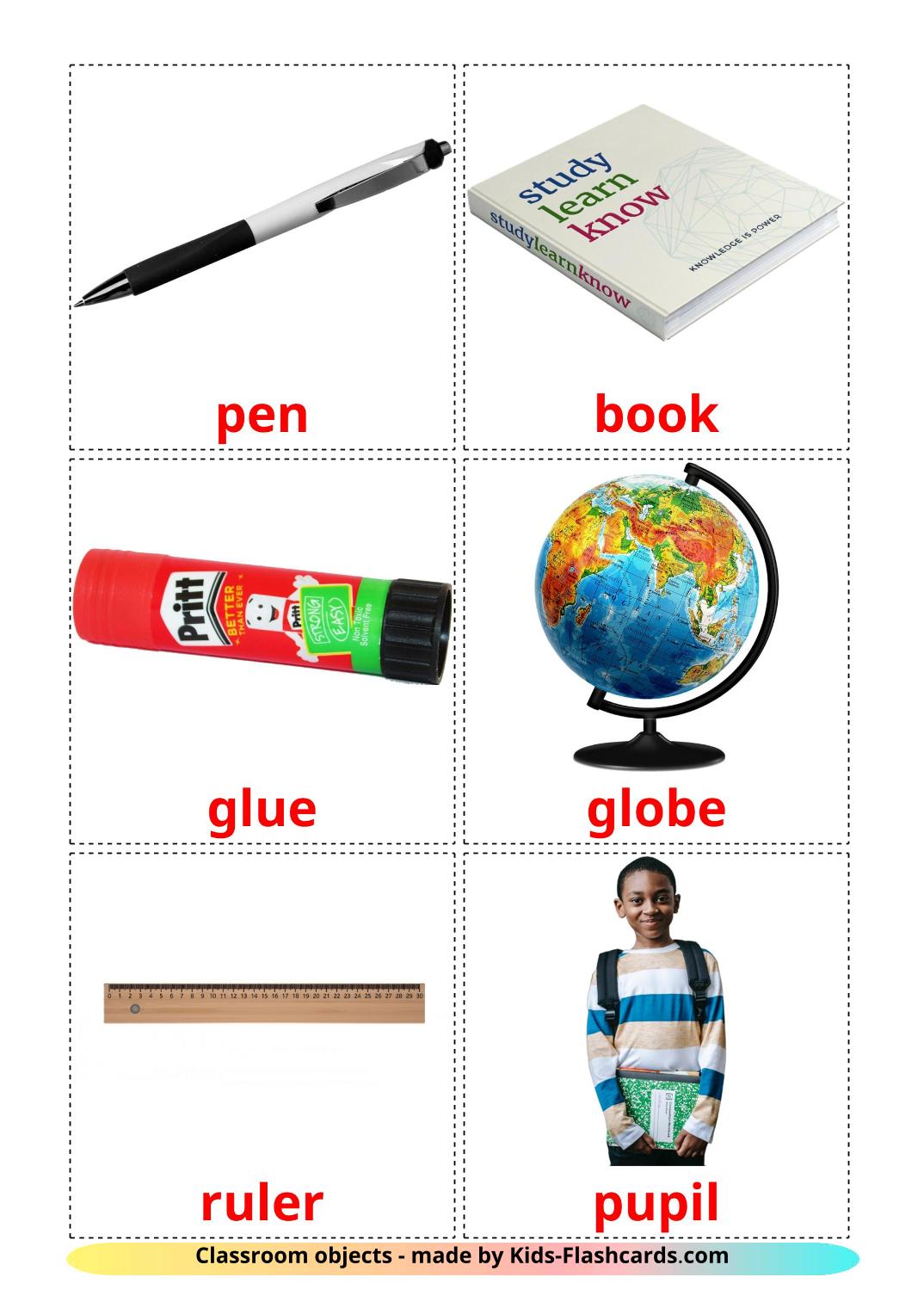 Classroom objects - 36 Free Printable english Flashcards 
