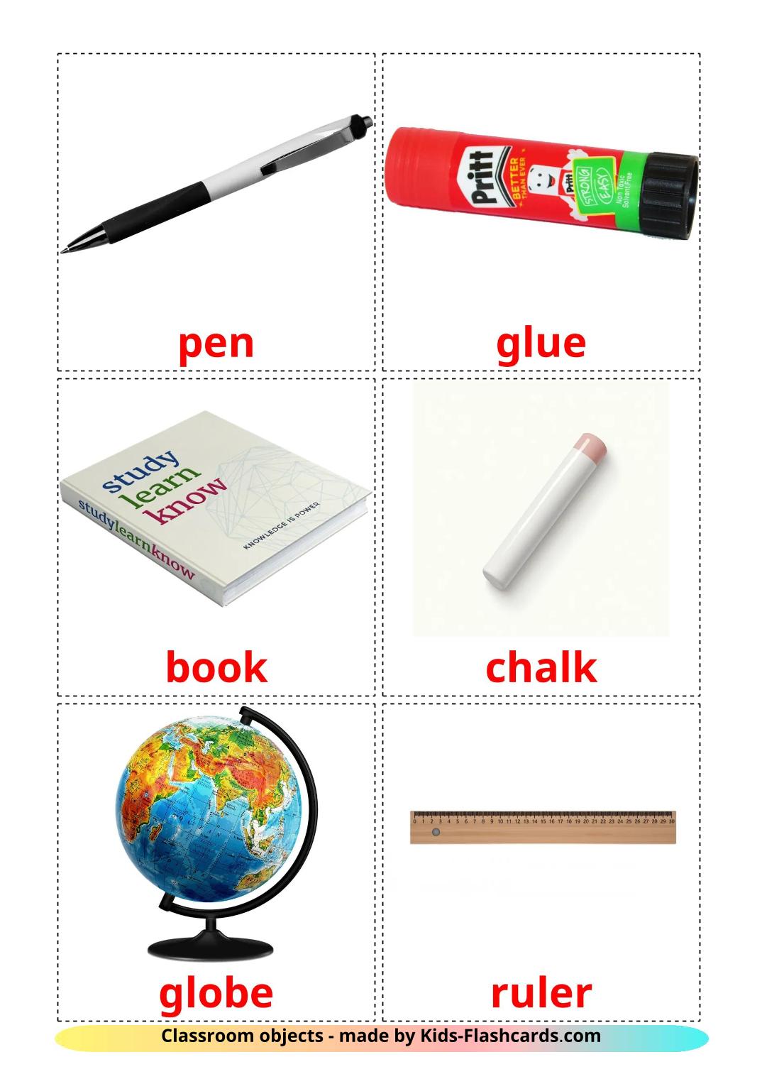 Classroom objects - 37 Free Printable english Flashcards 