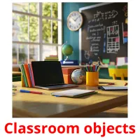 Classroom objects picture flashcards