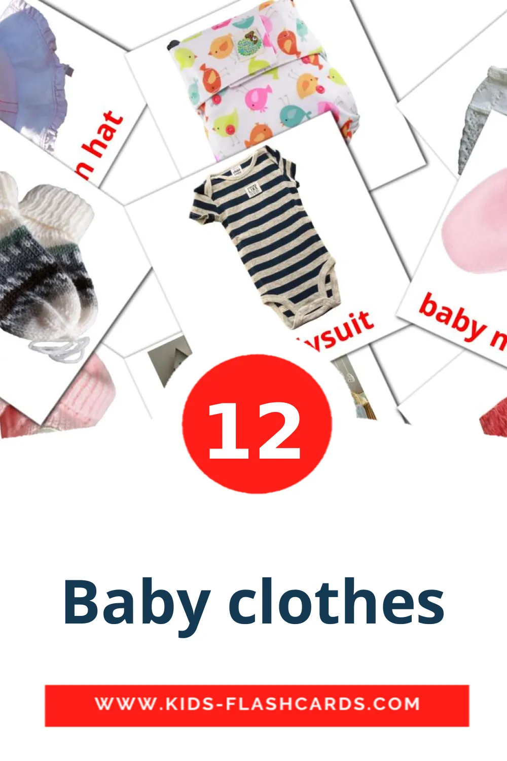 Baby clothes на английском для Детского Сада (12 карточек)