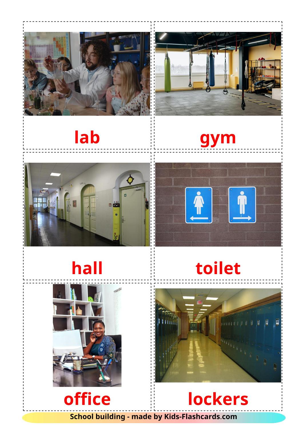 School building - 17 Free Printable english Flashcards 