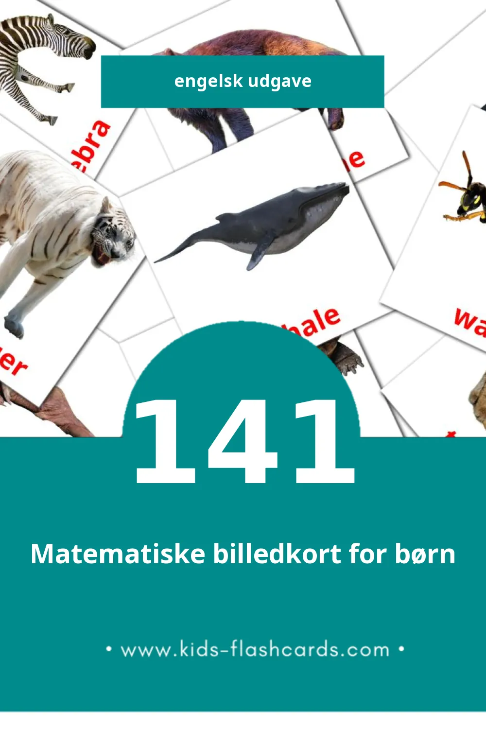 Visuelle billedkort for børn om Animals til småbørn (141 kort på Engelsk)