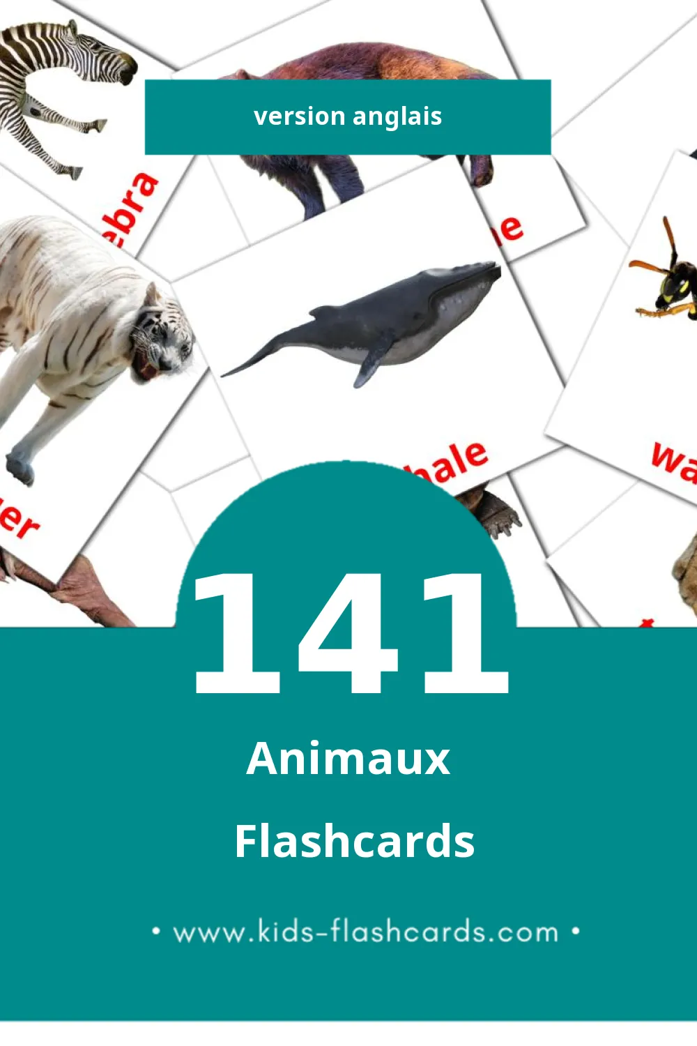 Flashcards Visual Animals pour les tout-petits (141 cartes en Anglais)