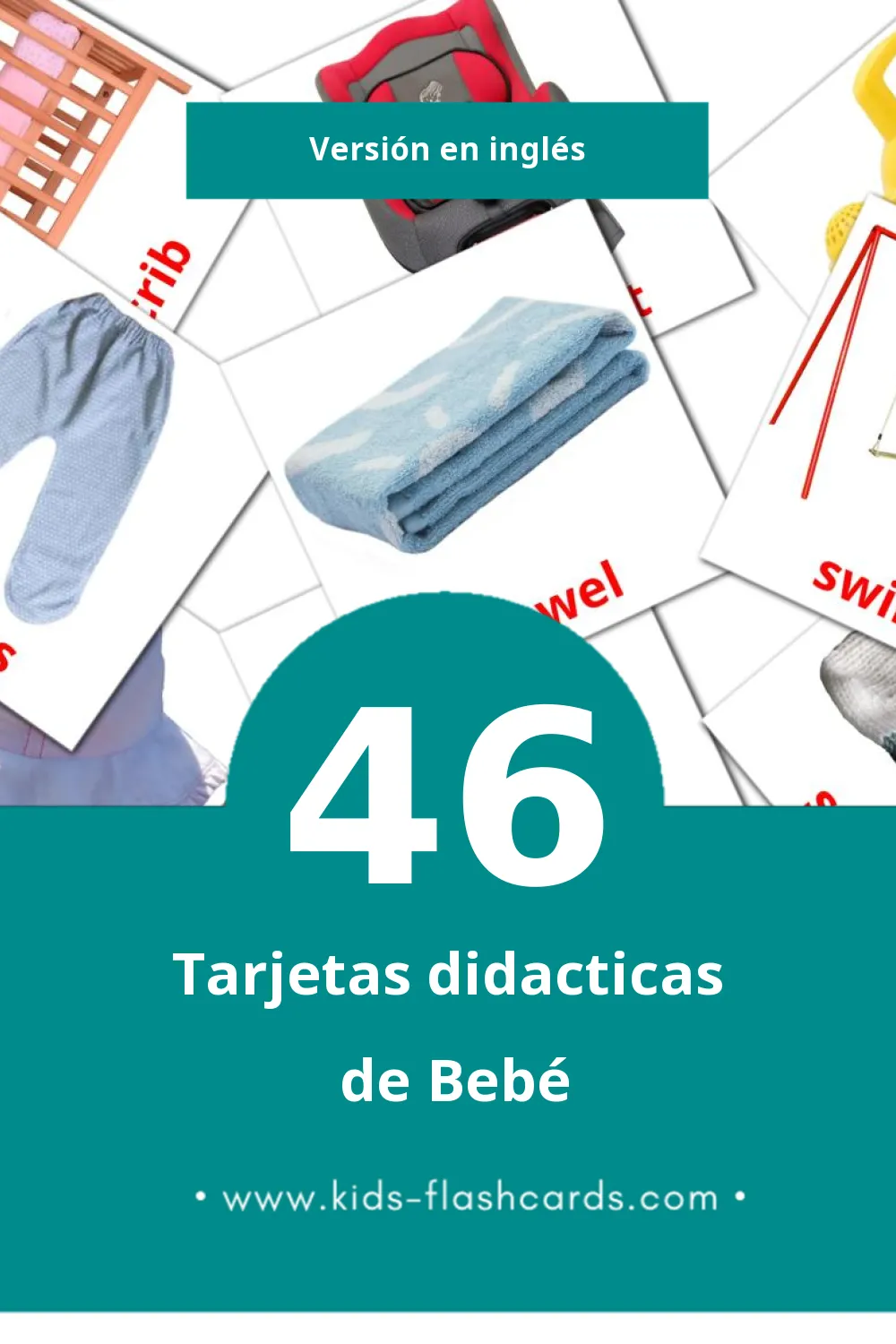 Tarjetas visuales de Baby para niños pequeños (46 tarjetas en Inglés)