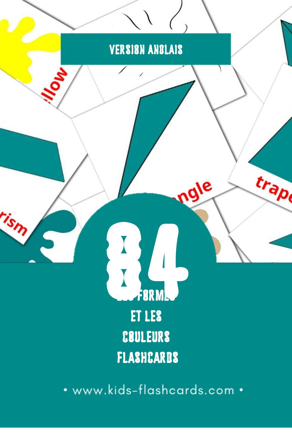 Flashcards Visual Colors and shapes pour les tout-petits (84 cartes en Anglais)