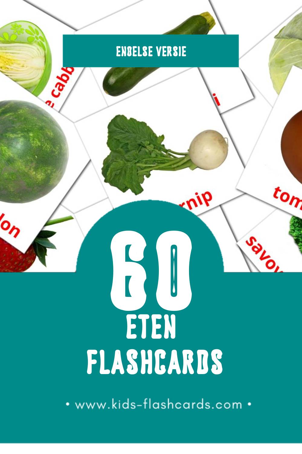 Visuele Food Flashcards voor Kleuters (60 kaarten in het Engels)